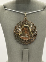 14K Yellow Gold Mary & Jesus Double Sided Pendant 6grams