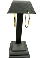  14K Yellow Gold Hex Texture Hoop Earrings 