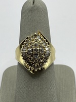  14K Yellow Gold 1ctw Diamond Cluster Cocktail Ring