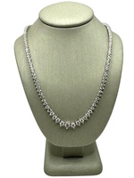  14K White Gold Diamond Riviera Necklace