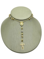  14K Tri-Tone Rosary Necklace
