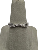  14K White Gold Crossover .5ctw Diamond Band Size 7.5
