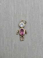  14K Yellow Gold Pink St Child Charm 