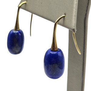  18K Yellow Gold Lapis Lazuli Drop Pumpkin Earrings