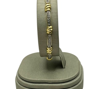  14K Yellow Gold Two-Tone Diamond Tennis Bracelet