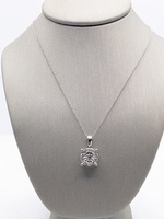  14K WG Lab & Natural Diamond Necklace