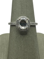  14K White Gold Rose Cut Diamond Ring 