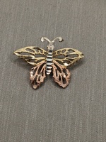  10K Tri-tone Butterfly Pendant