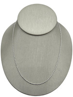  14K White Gold Etched Small Bar Link Chain 18"