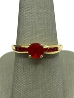  14K Yellow Gold Orange Stone Ring