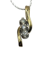  14K Yellow Gold 3 Diamond Pendant 