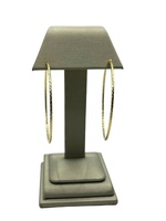  14K Yellow Gold Etched Hoop Earrings
