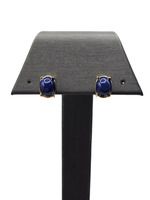 14K Yellow Gold Blue Star Sapphire Oval Earrings