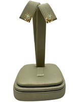 14K Yellow Gold Pear Opal & Diamond Earrings 2 grams