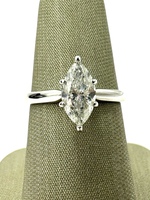 14K White Gold Marquise Cut 1.03cttw Diamond Solitaire Ring 
