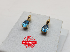 14K Gold Earring with Aquamarine (March Birthstone)