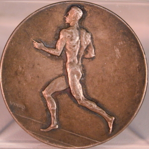 1913 German Sporting Medal White Metal Running Medal, Engraved
