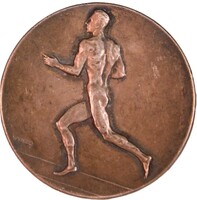 1913 German Sporting Medal White Metal Running Medal, Engraved