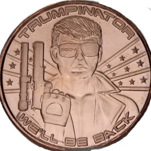 Donald J. Trump (Trumpinator) Copper Round - 1 AVDP Oz, .999 Pure Copper