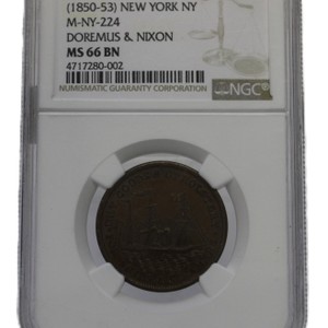 NGC (1850-1853) N.Y., N.Y. Doremus & Nixon M-NY-224 MS 66 BN