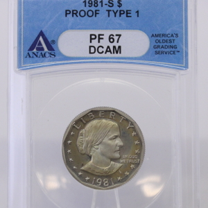 ANACS 1981 S $1 PF67 DCAM