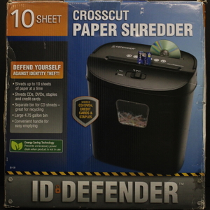 ID Defender Cross Cut Paper Shredder ID101