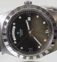 Tudor Royal Automatic Diamond Black Dial 41 mm Watch with Diamond Dial with box 