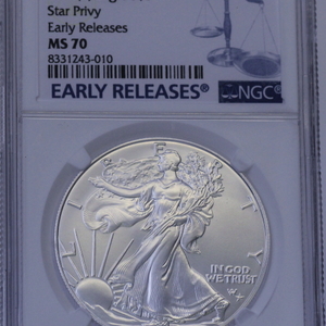 2024 P SILVER EAGLE NGC MS70 Star Privy