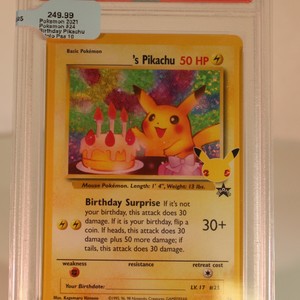 2021 POKEMON CELEBRATIONS BDAY PIKACHU-HOLO CLASSIC COLL- BLACK STAR #24 GEMMT10