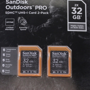 SanDisk  Outdoors Pro SDHC Uhs-1 card 2 Pack