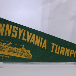 Pennsylvania Turnpike The Midway Vintage Green & Yellow Pennant