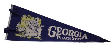 Georgia Peach State Vintage Blue Pennant