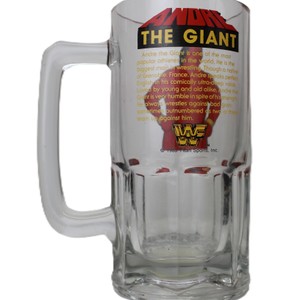 Vintage Andre The Giant WWF Titan Sports 1985 Glass Beer Mug Stein Wrestling
