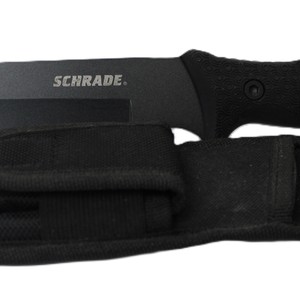Schrade BedRock Full Tang Fixed Blade Drop Point AUS-8 W/ Ferro Rod SCHF52 
