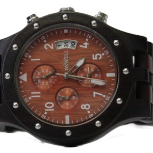 Bewell Men's Chronograph Watch Wooden, Lightweight, 45mm