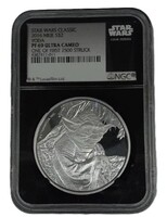STAR WARS CLASSIC 2016 NIUE S$2 YODA PF 69 ULTRA CAMEO 1 toz .999 Siver