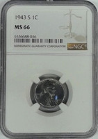 NGC 1943 S Steel/Zinc Penny 1C MS 66