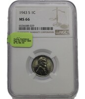 NGC 1943 S Steel/Zinc Penny 1C MS 66