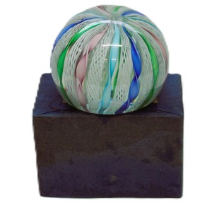 Murano Glass Ribbon Design Vintage Italy paperweight