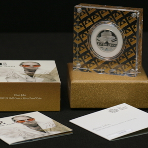 2020 Elton John 1£ 1/2 toz .999 silver proof coin