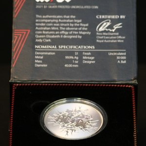 AC DC Australia 2021 1 Dollar 2021 1 toz .999 Silver