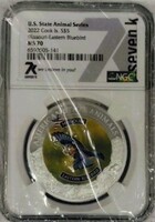 NGC 2022 Cook bird coin MS 70 .999 1 toz Silver