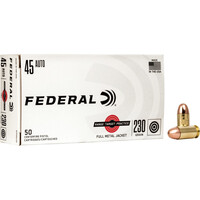 Federal Range Target Practice .45 ACP Ammunition 50 Rounds 230 Grain Full Metal 