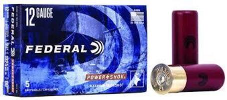 Federal Power-Shok 12 Gauge Buckshot Ammo 2-3/4" #00 Buckshot 9 Pellets