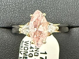 Ring Jewelry 10kt 2.41G sz5.5 Women's Ring With Pink Marquise