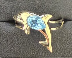 10kt 1.91G Dolphin Ring W/Blue stone