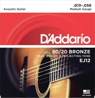 DADDARIO 80/20 BRONZE MEDIUM GAUGE ACOUSTIC GUITAR STRINGS