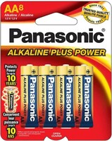 PANASONIC "AA" ALKALINE PLUS BATTERIES 8PK