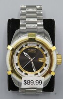INVICTA THERMOGLOW BOLT SILVER WATCH WITH GOLD INLAY IN FACE STYLE 42341