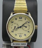 STAUER 18113 GOLD TONED WATCH WITH STRETCH BAND 